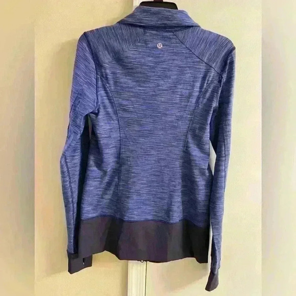 Lululemon athletica Asana jacket we are from space cadet blue zip up Sz 8 - Picture 12 of 12